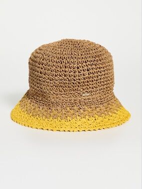 NWOT Anthropologie Eugenia Kim Brown-to-Yellow Crocheted Ombre Bucket Bailey Hat
